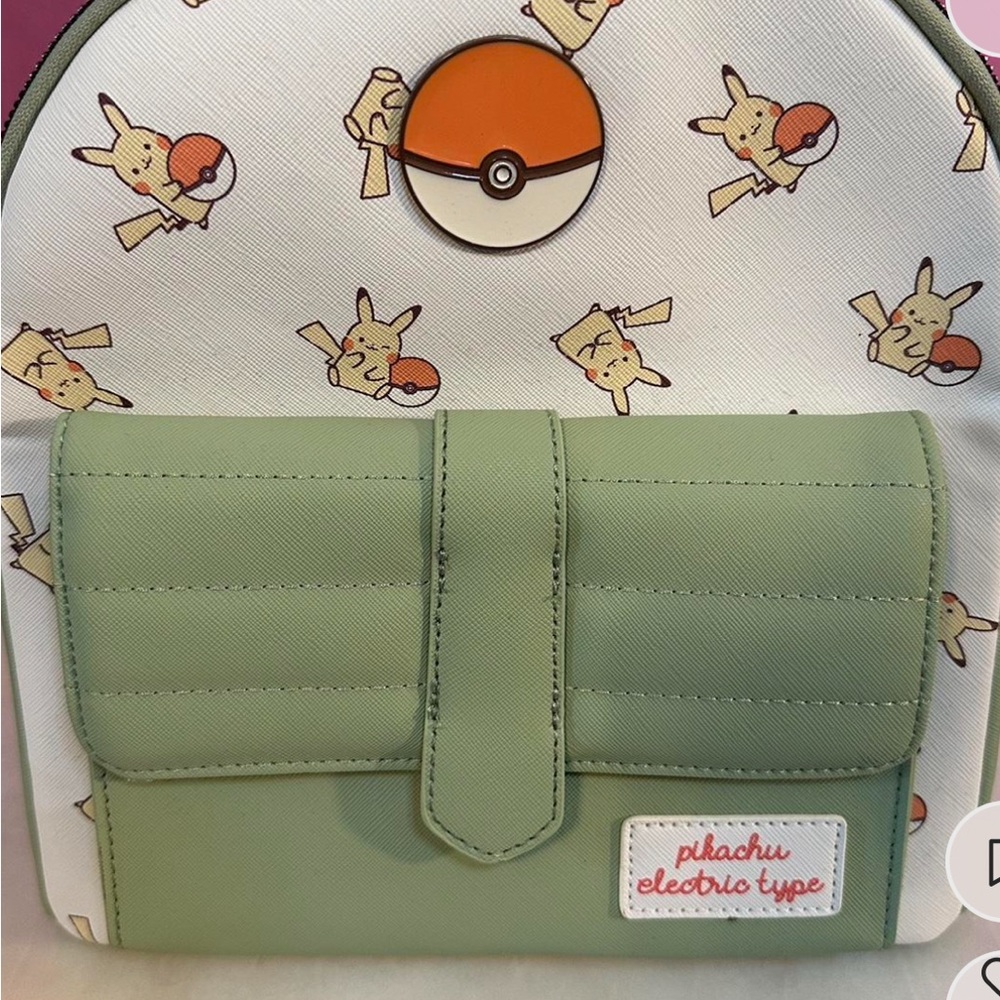 Green and White Pikachu Backpack